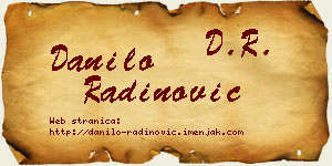 Danilo Radinović vizit kartica